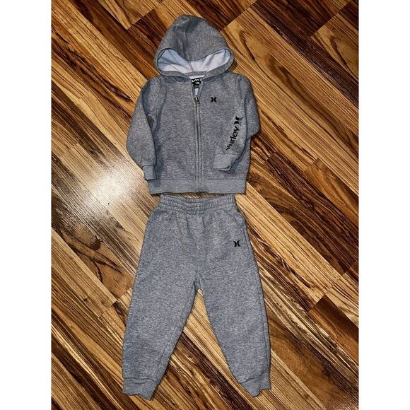 Hurley Boys Hooded Full Zip Sweatshirt & Jogger Pants Set Outfit 24M 24 Months - Picture 1 of 7
